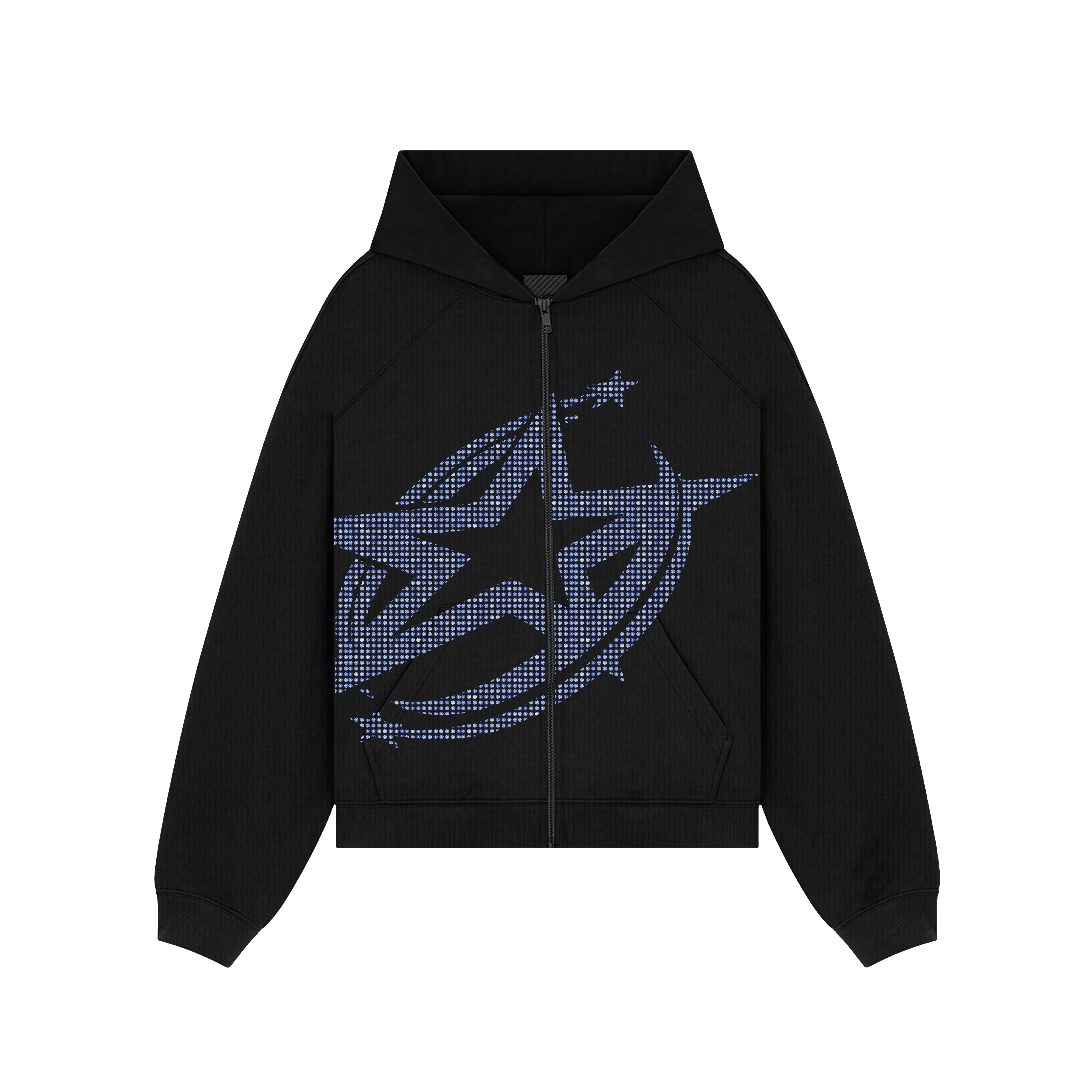 【Mサイズ】STARGLOW Zip-Up Hoodie Starhinestone Blue Zip-UP Hoodie – Starlight Worldwide