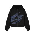 Starhinestone Blue Zip-UP Hoodie