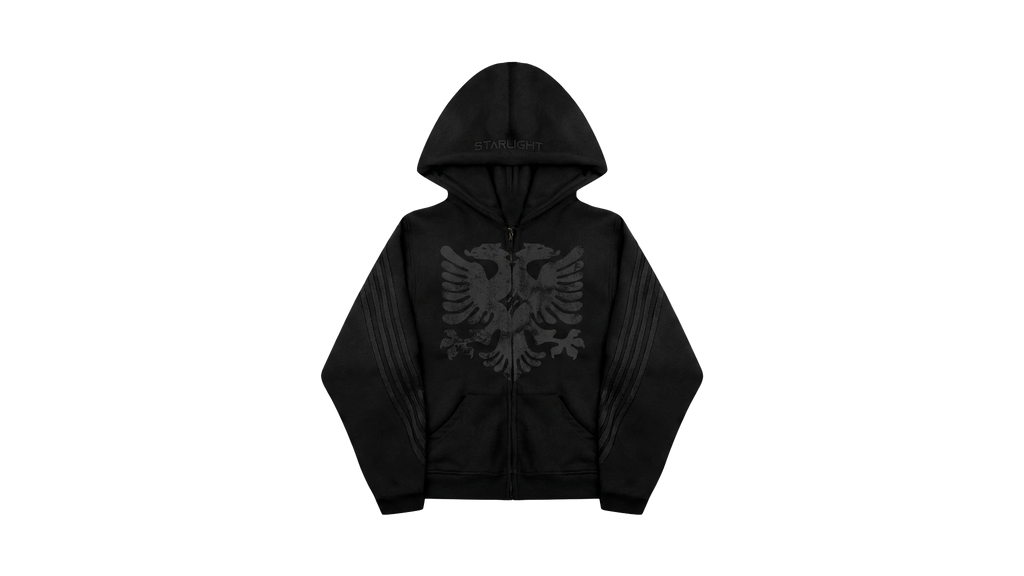 Starnia Black Zip-UP Hoodie